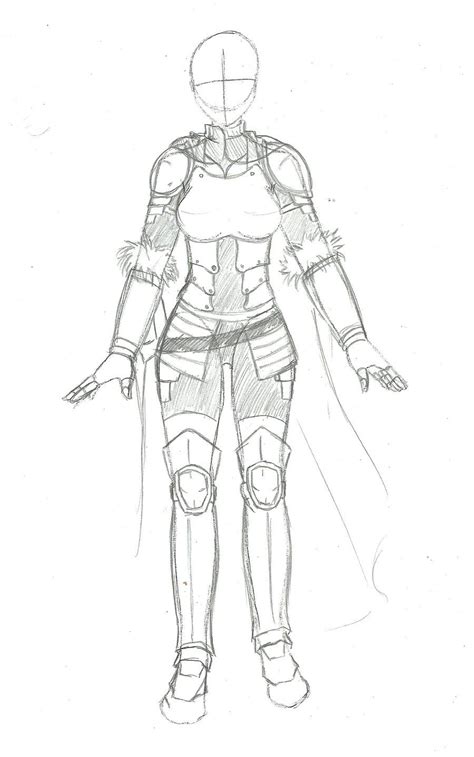 female armor drawing|female hero body sketch art.